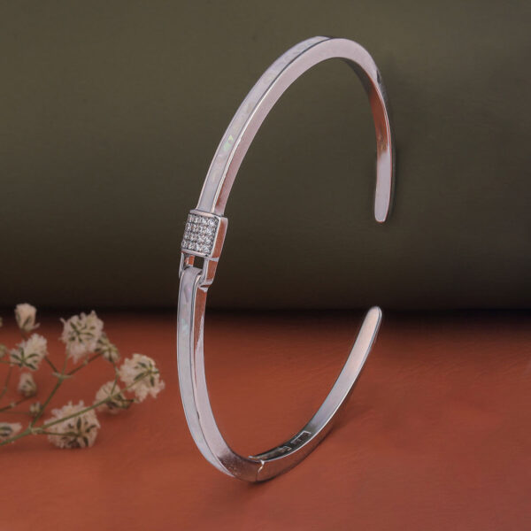 MELANO 925 Silver Enamel Square Bracelet For Womens | Womens Silver Kada
