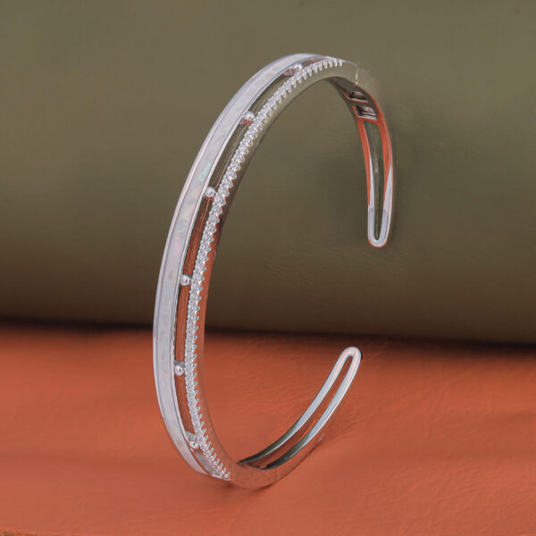 MELANO 925 Silver Enamel With MOP Unique Bracelet For Womens | Womens Silver Kada
