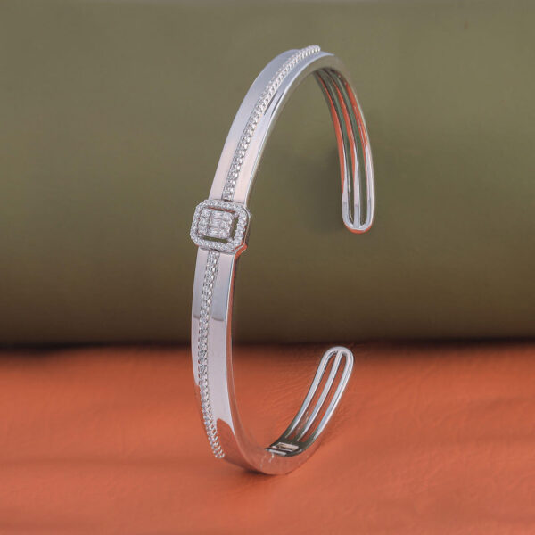 MELANO 925 Silver Octagon With Diamond Bracelet For Womens | Womens Silver Kada