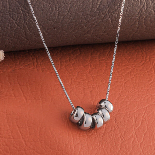 MELANO 925 Sterling Silver 5 Ring Necklace | Rhodium Plated Gift for Her