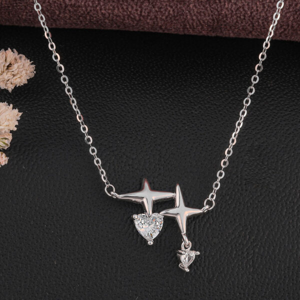 MELANO 925 Sterling Silver Unique Little Star Necklace | Rhodium Plated Gift for Her