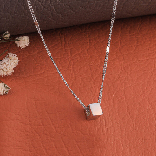 MELANO 925 Sterling Silver Unique Square Necklace | Rhodium Plated Gift for Her
