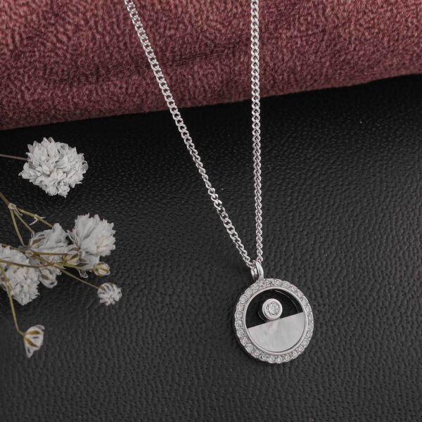 MELANO 925 Silver Stylish Round Shape Necklace For Womens | 925 Silver Chain Pendant