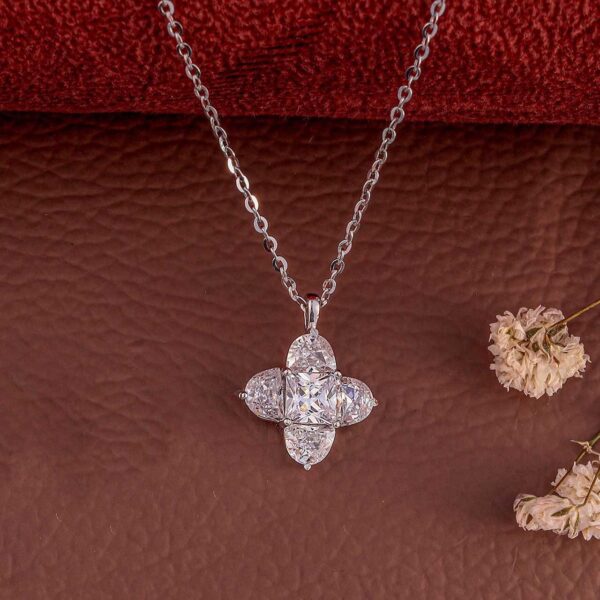 MELANO 925 Silver Stylish High Quality Diamond Necklace For Womens | 925 Silver Chain Pendant