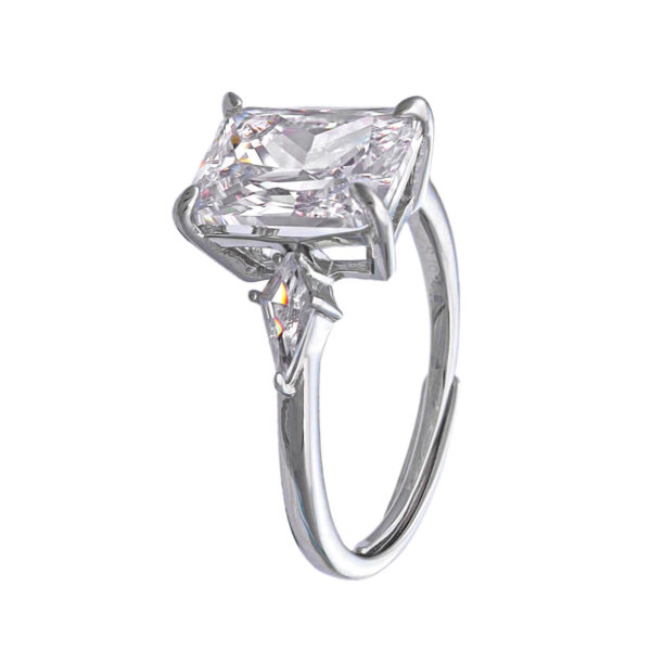 MELANO 925 Sterling Silver Emerald Cut Luxury Diamond Engagement Ring Gift for Her