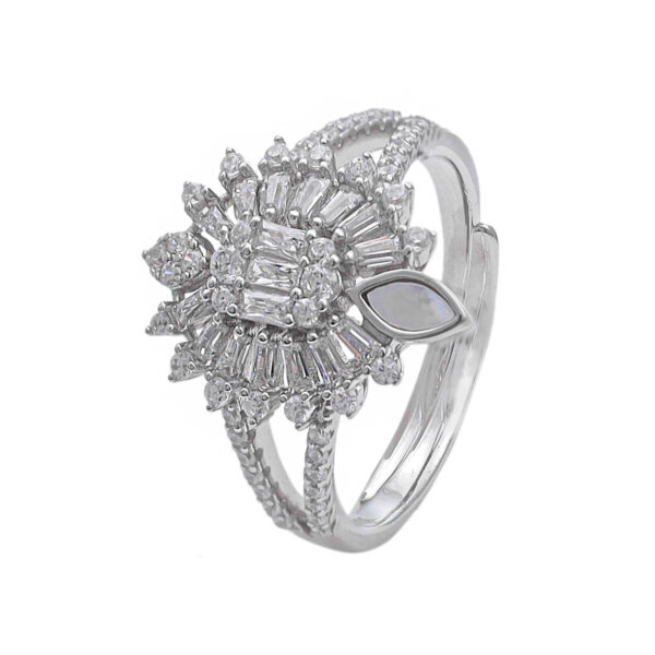 MELANO 925 Sterling Silver Cubic Zirconia Diamond Adjustable Ring Gift for Her