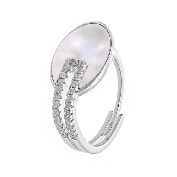 MELANO 925 Sterling Silver Enamel With MOP Adjustable Ring Gift for Her