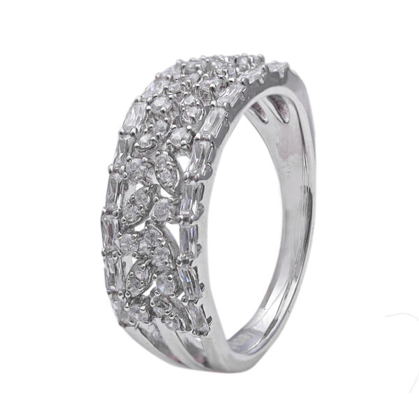 MELANO 925 Sterling Silver Fancy Diamond Adjustable Ring Gift for Her