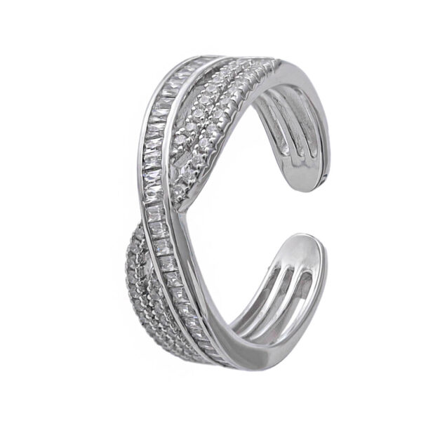 MELANO 925 Sterling Silver Stylish Adjustable Diamond Ring Gift for Her