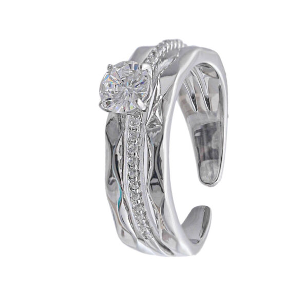 MELANO 925 Sterling Silver Stylish Moissanite Diamond Adjustable Ring Gift for Her