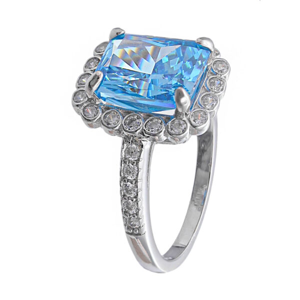 MELANO 925 Sterling Silver Stylish Blue Diamond Adjustable Ring Gift for Her