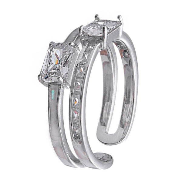 MELANO 925 Sterling Silver Unique Style Diamond Adjustable Ring Gift for Her