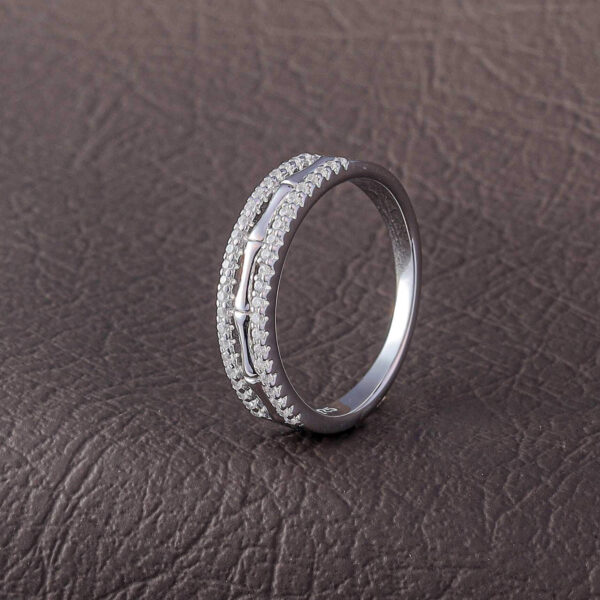 MELANO 925 Sterling Silver Round Diamond Ring Gift for Her