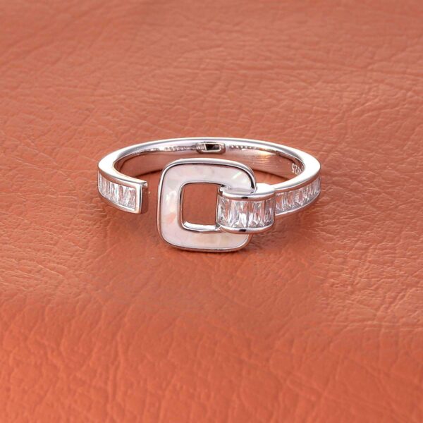 MELANO 925 Sterling Silver Suare Diamond Ring Gift for Her