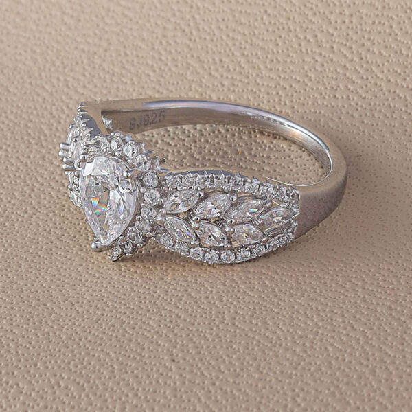 MELANO 925 Sterling Silver Triangle Diamond Ring Gift for Her
