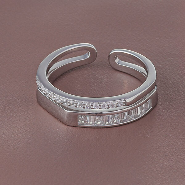 MELANO Pure 925 Silver Stylish Diamond Ring Gift for Women and Girls