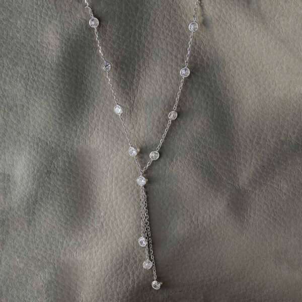 Melano 925 Silver Dancing Round Diamond Necklace Crafted Party Wear for Her