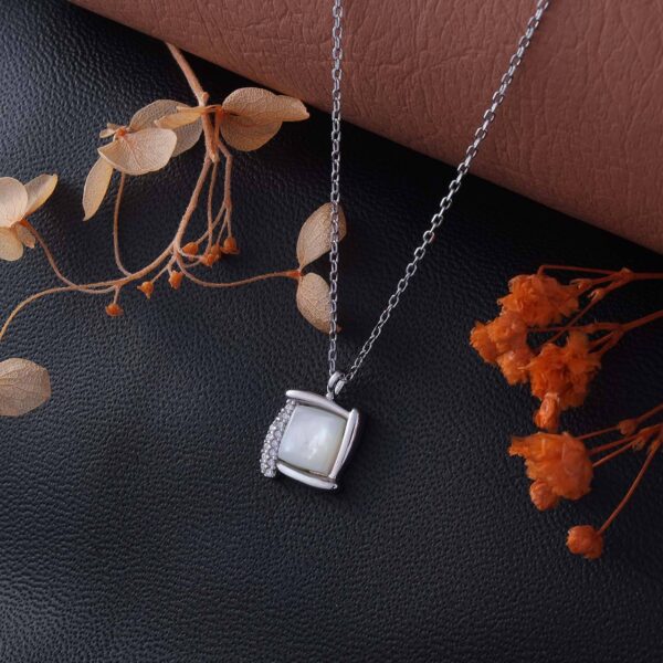 MELANO 925 Silver Stylish Square Pendant For Womens | 925 Silver Chain Pendant