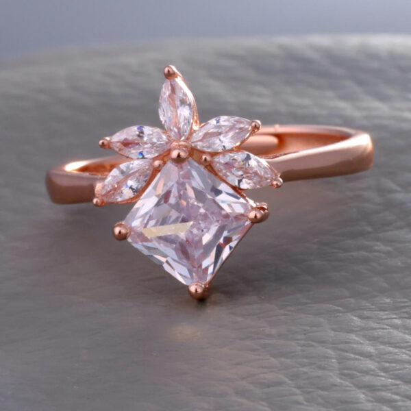 MELANO 925 Sterling Silver Ring Princess Solitaire Finger Diamond Ring