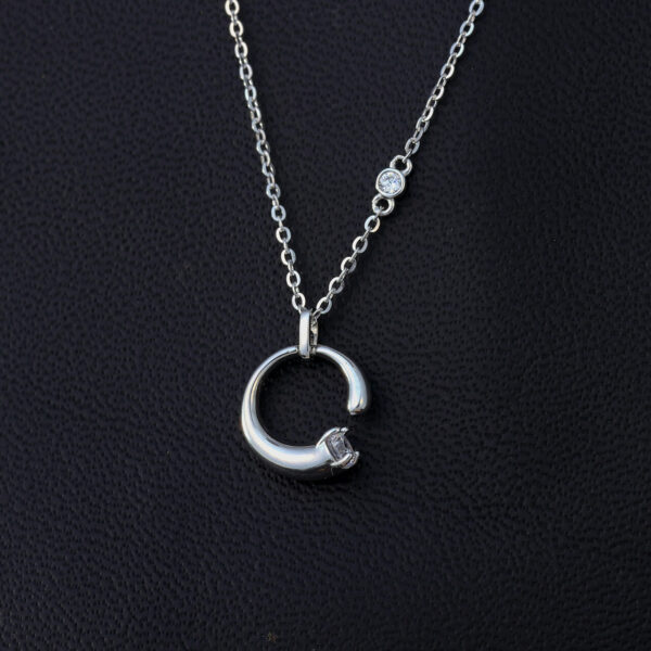 MELANO 925 Sterling Silver Italian Stylish Round Pendant Chain | Rhodium Plated Gift for Her