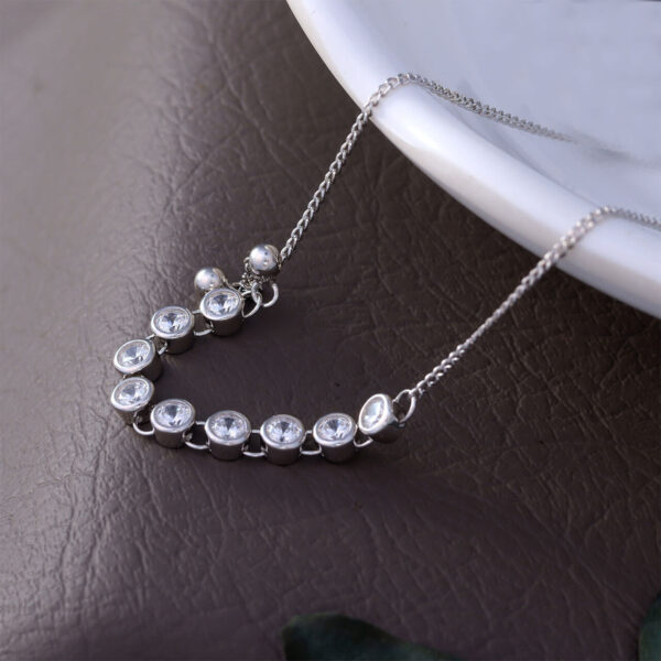 MELANO 925 Sterling Silver Italian Stylish Stoned Necklace | Rhodium Plated Gift for her