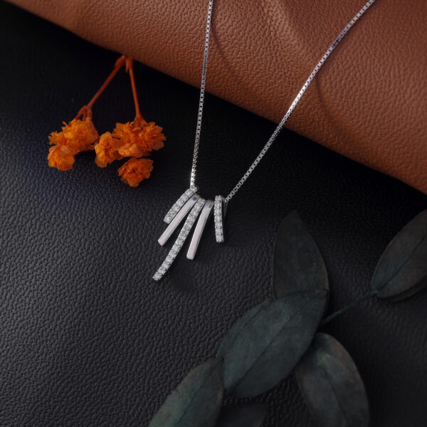 MELANO 925 Sterling Silver Italian Unique Pendant With Chain | Rhodium Plated Gift for Her
