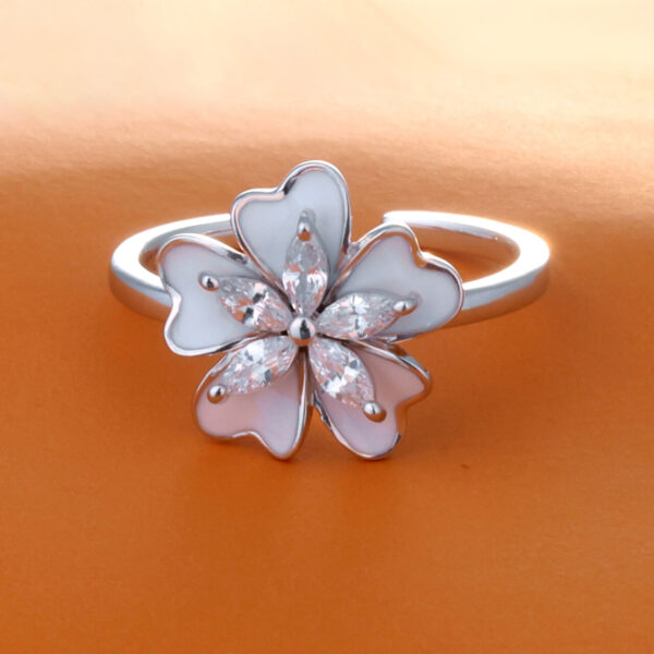 MELANO 925 Sterling Silver Gioia Flower Ring Oxidised Gift for Her