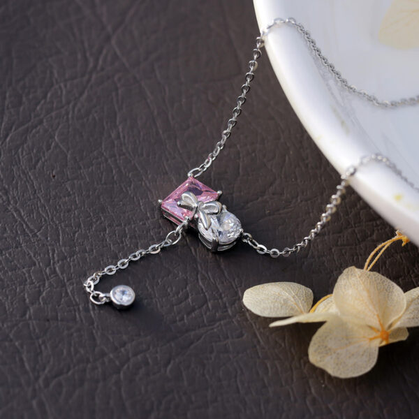 MELANO 925 Sterling Silver Ice Cracker Pendant Chain Necklace