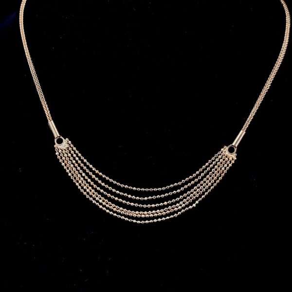 MELANO 925 Sterling Silver Mala Jewellery Set Rose Gold Rhodium Plated, Gift for Her