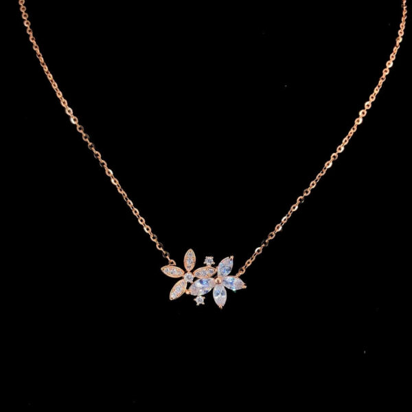 MELANO 925 Sterling Silver Double Flower Necklace, Original Rhodium Plated, Gift for Her