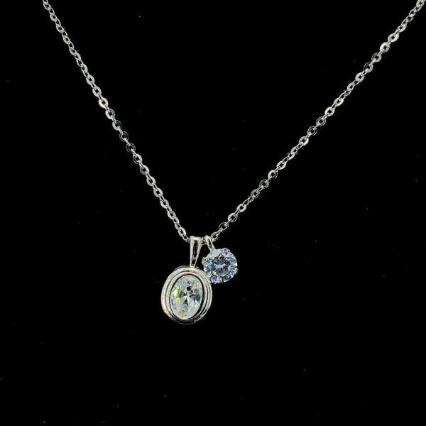 MELANO 925 Sterling Silver Stylish Diamond Pendant Jewellery, Set Rose Gold Rhodium Plated, Gift for Her