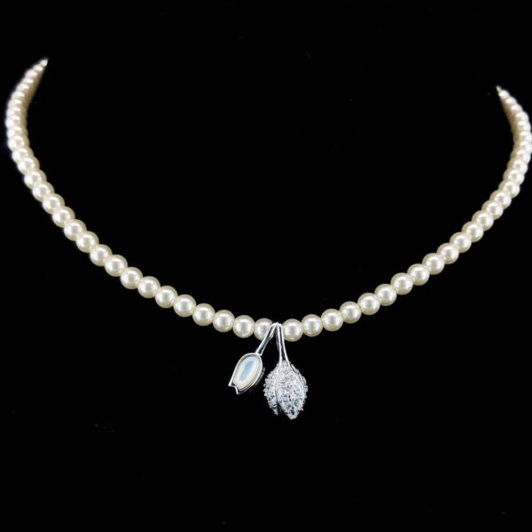 MELANO 925 Sterling Silver Pearl Mala Necklace, Original Rhodium Plated, Gift for Her