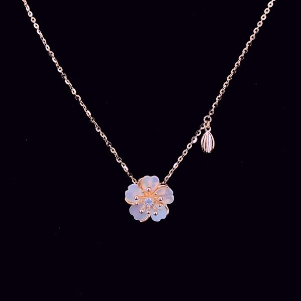 MELANO 925 Sterling Silver Pensy Pendant Jewellery, Set Rose Gold Rhodium Plated, Gift for Her