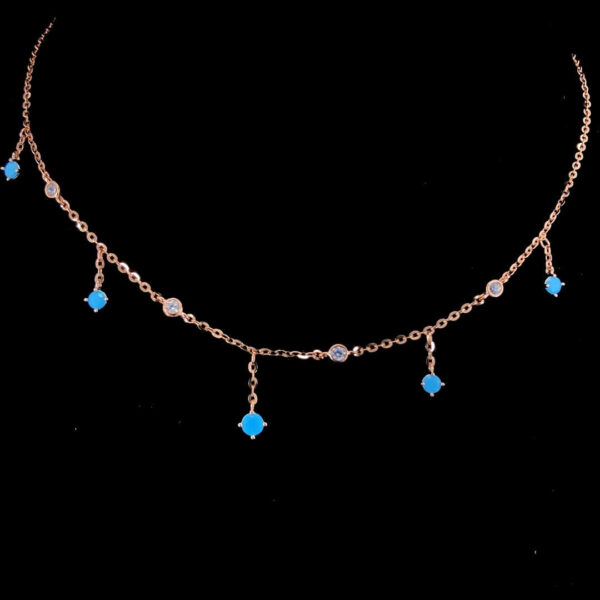 MELANO 925 Sterling Silver Blue Stone Necklace, Original Rhodium Plated, Gift for Her
