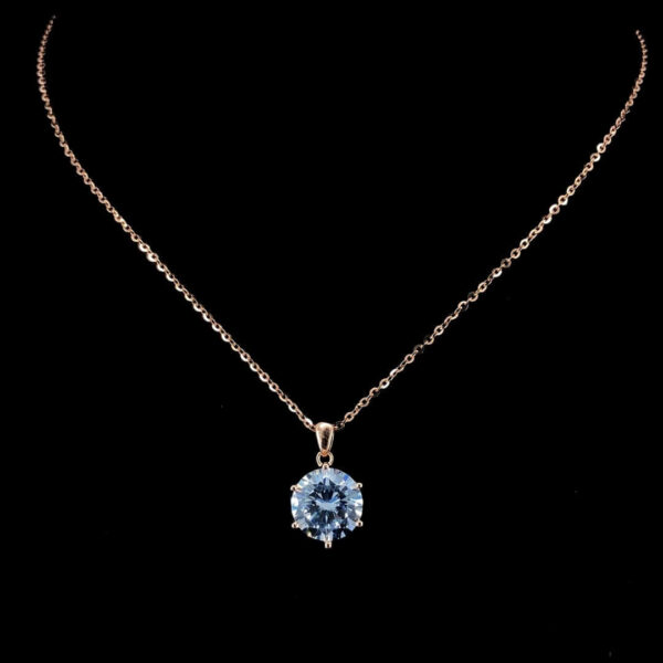 MELANO 925 Sterling Silver Diamond Pendant Jewellery, Set Rose Gold Rhodium Plated, Gift for Her