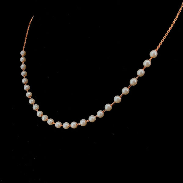 MELANO 925 Sterling Silver Original Pearl Necklace, Set Rose Gold Rhodium Plated, Gift for Her
