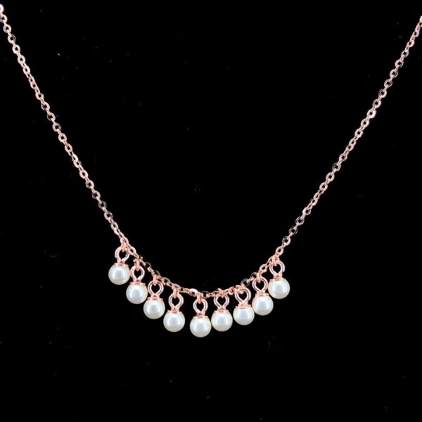 MELANO 925 Sterling Silver Fancy Pearl Jewellery, Set Rose Gold Rhodium Plated, Gift for Her