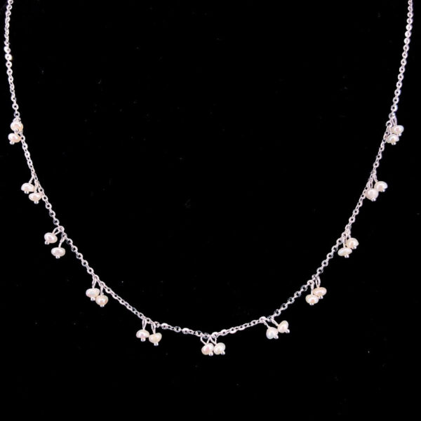 MELANO 925 Sterling Silver Pearl Mala, Set Rose Gold Rhodium Plated, Gift for Her