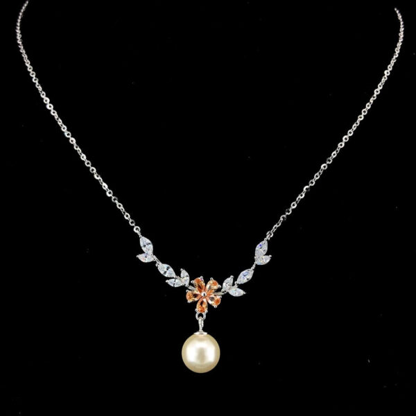 MELANO 925 Sterling Silver Pearl Necklace, Original Rhodium Plated, Gift for Her