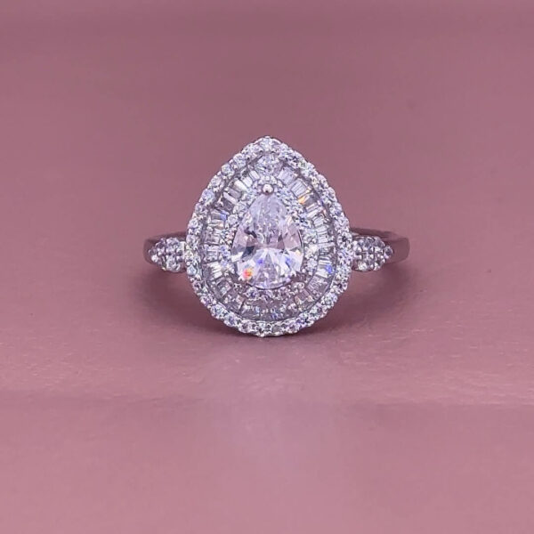 MELANO 925 Sterling Silver Leaf Diamond Ring With Adjustable Band  & 925 Hallmark | Gift For Her