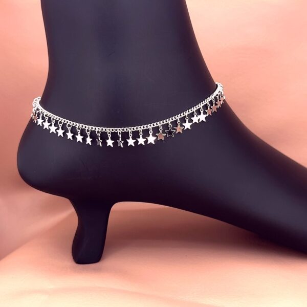 MELANO Pure 925 Sterling Silver Star Anklet For Women (Single)  | Gift for Her