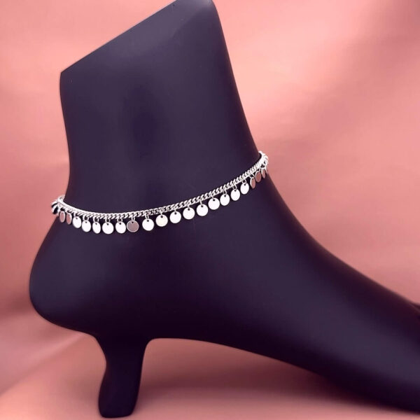 MELANO Pure 925 Sterling Silver Coin Anklet For Women (Single)  | Gift for Her