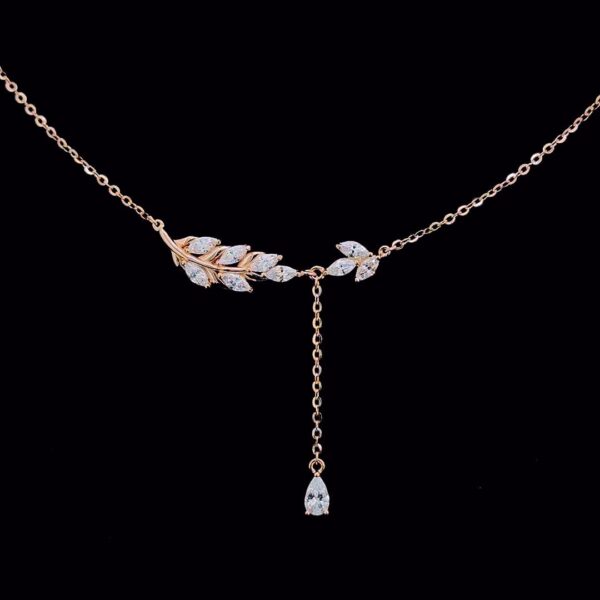 MELANO 925 Sterling Silver Leaf Vine Drop Pendant Necklace, Original Rhodium Plated, Gift for Her
