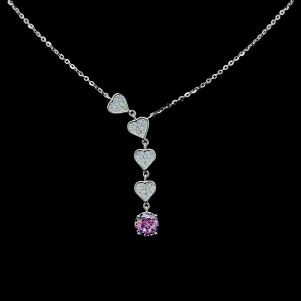 MELANO 925 Sterling Silver Heart Drop Pendant Necklace, Original Rhodium Plated, Gift for Her